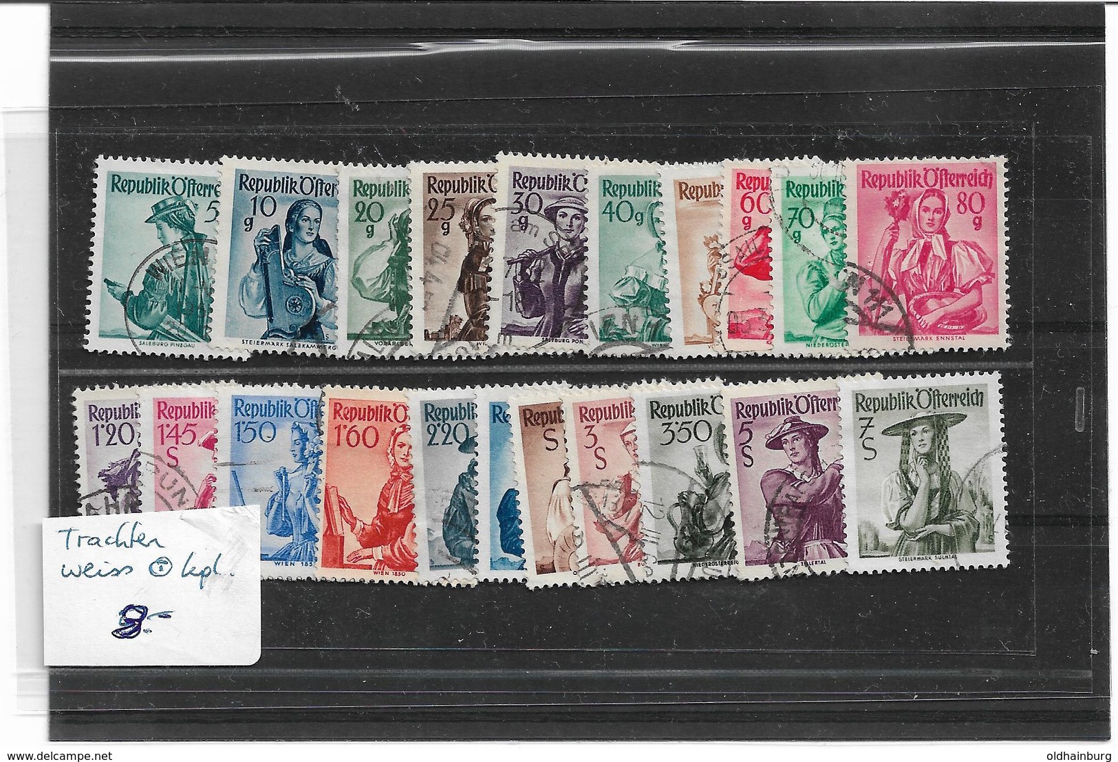 1690c: Österreich 1958, Trachten Weiß O Komplett - Used Stamps