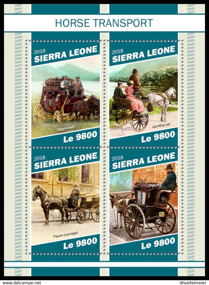 SIERRA LEONE 2018 MNH Horse Transports Pferdekutschen Chevaux Caleches M/S - OFFICIAL ISSUE - DH1905 - Diligences