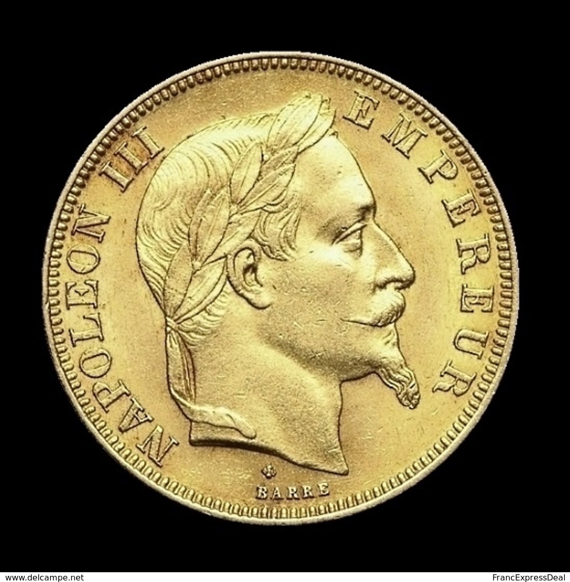 COPIE - 1 Pièce Plaquée OR Sous Capsule ! ( GOLD Plated Coin ) - France - 50 Francs Napoléon III Tête Laurée 1867 BB - Autres & Non Classés