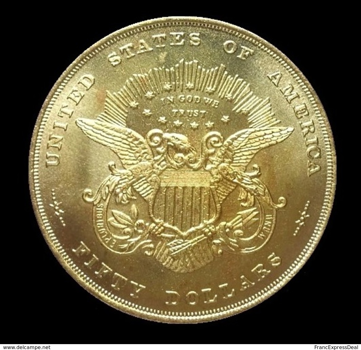 COPIE - 1 Pièce Plaquée OR ( GOLD Plated Coin ) - Etats-Unis USA - 50 Dollars 1877 Diamètre 5 Cm ! - Zonder Classificatie