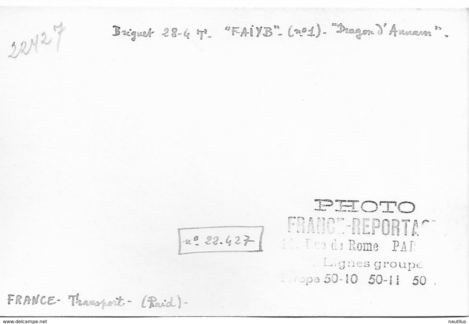 CARTE PHOTO DE L'AVION BREGUET 284 T N° 1 DE COSTES - BELLONTE ET CODOS ACCIDENTE - Accidents