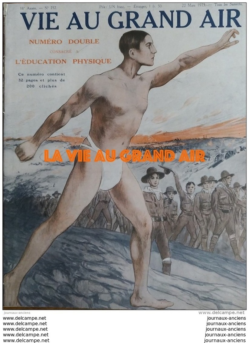 1913 LA VIE AU GRAND AIR - NUMÉRO DOUBLE CONSACRÉ A L'EDUCATION PHYSIQUE 32 PAGES - 200 CLICHÉS - Autres & Non Classés