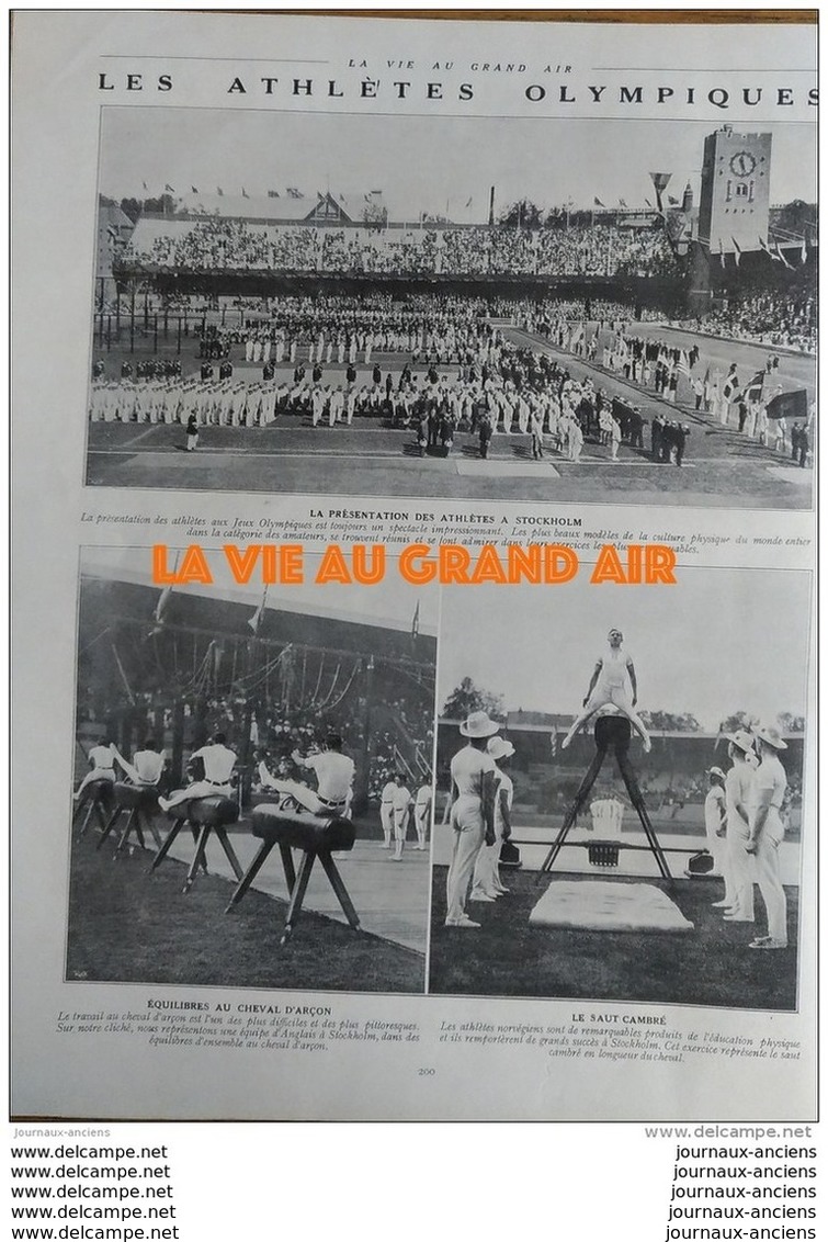 1913 LA VIE AU GRAND AIR - NUMÉRO DOUBLE CONSACRÉ A L'EDUCATION PHYSIQUE 32 PAGES - 200 CLICHÉS - Autres & Non Classés