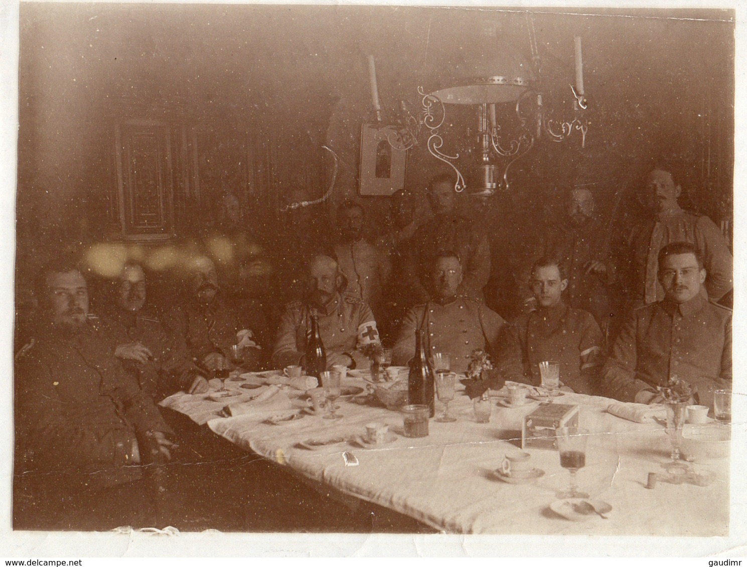 PHOTO ALLEMANDE - OFFICIERS DU FELDLAZARET 3 A CROISILLES PRES DE WANCOURT - ARRAS PAS DE CALAIS GUERRE 1914 1918 - 1914-18