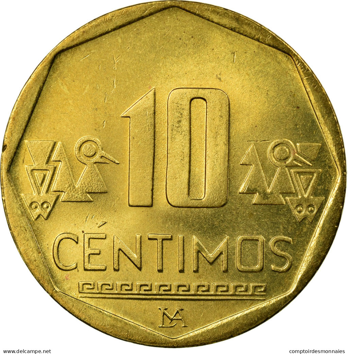 Monnaie, Pérou, 10 Centimos, 2008, Lima, SUP, Laiton, KM:305.4 - Pérou