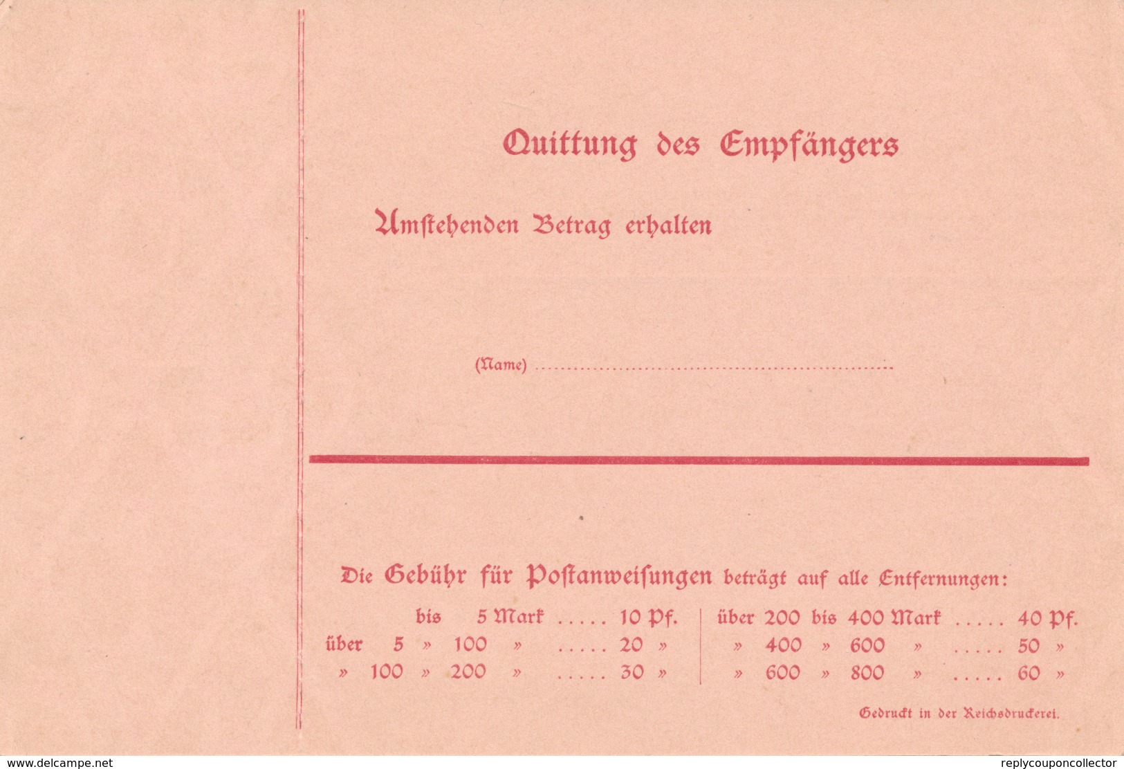 Deutsches Reich  -  1907  ,  Postanweisung - Otros & Sin Clasificación