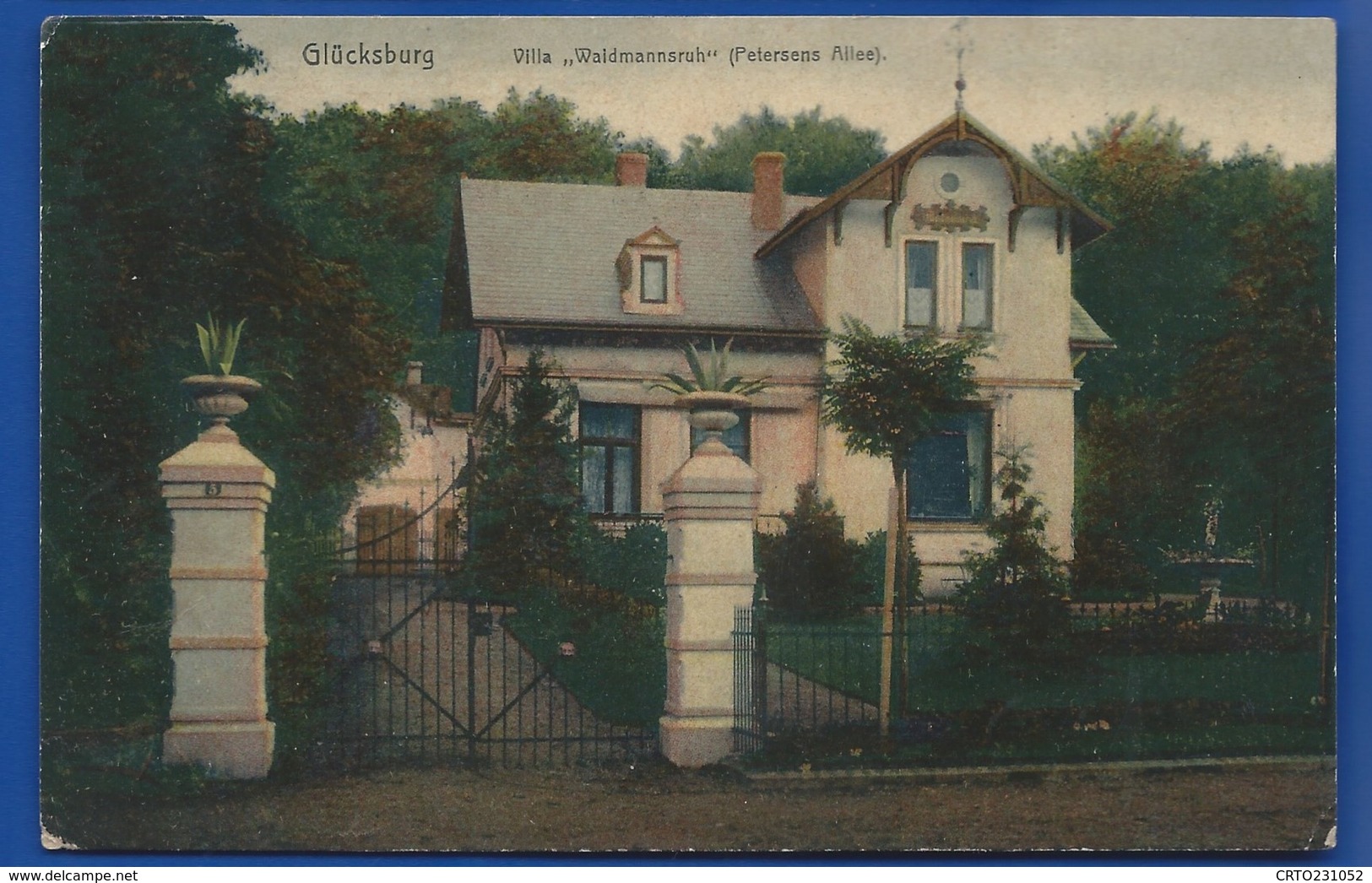 GLÜSCKSBURG    Villa  Waldmannsruh   Petersens Alice     écrite En 1916 - Gluecksburg