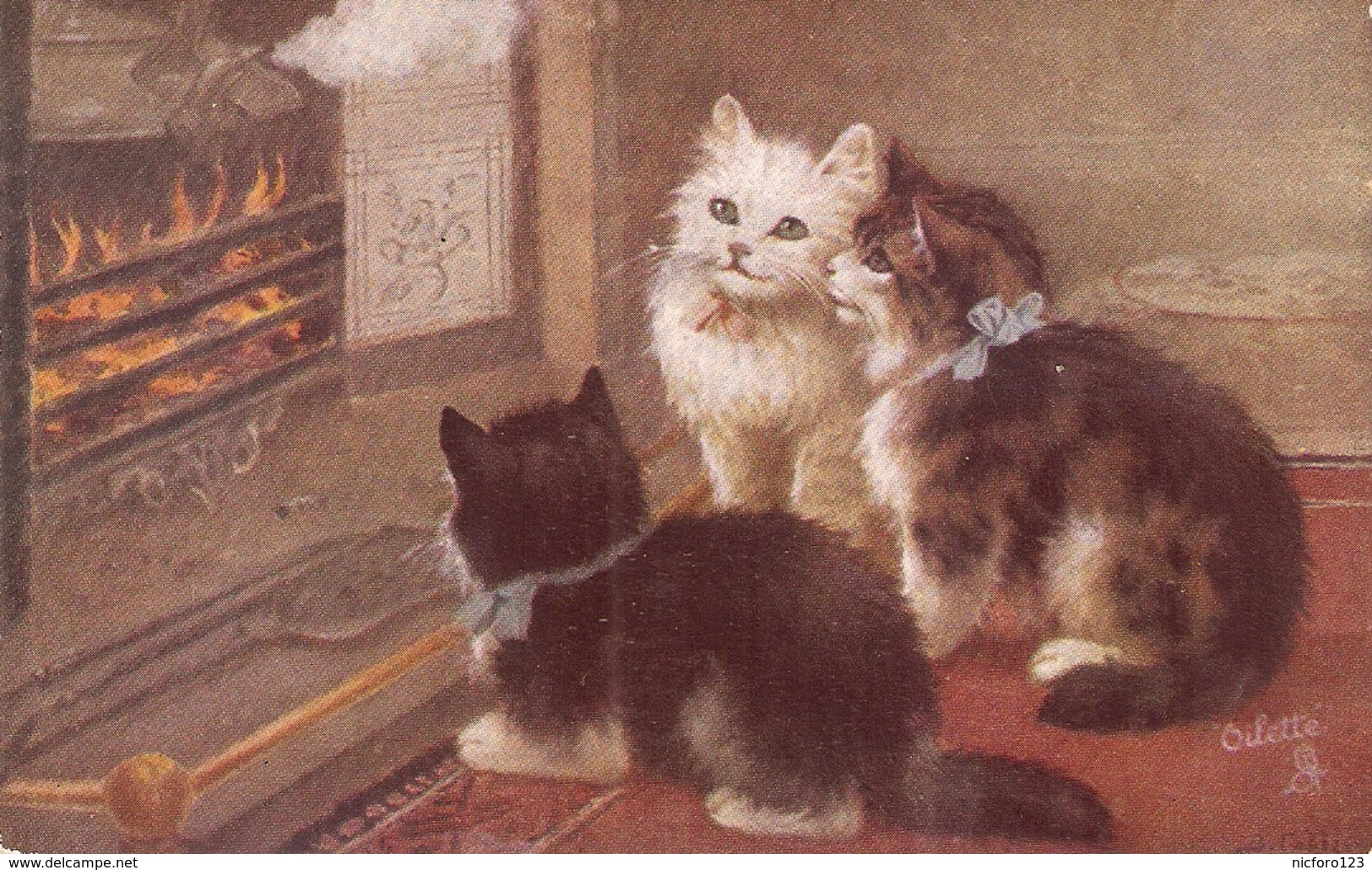 "Persis Kirms. Cats  HOME. SWEET HOME"  Tuck Oilette Catland  Series PC # 3582 - Bertiglia, A.