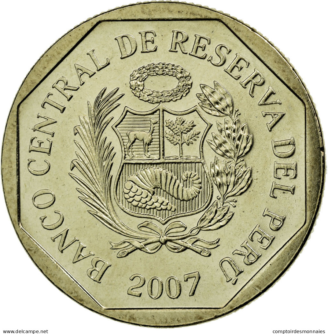 Monnaie, Pérou, 50 Centimos, 2007, Lima, SUP, Copper-Nickel-Zinc, KM:307.4 - Pérou