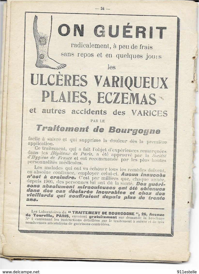 74 ALMANACH Pour 1915 OFFERT Aux Abonnes Du JOURNAL Du COMMIERS - ( Rumilly Imprimerie Joanny Dueret) - 1900 - 1949