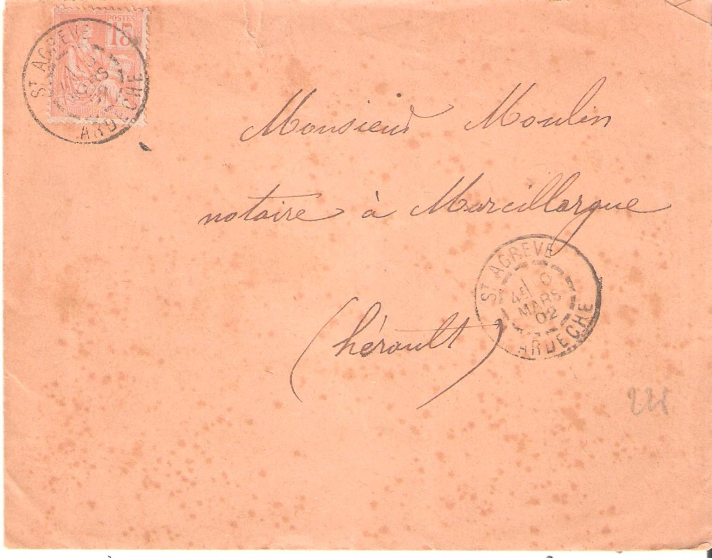 Aedèche :- ST AGREVE Dateur A2 - Manual Postmarks