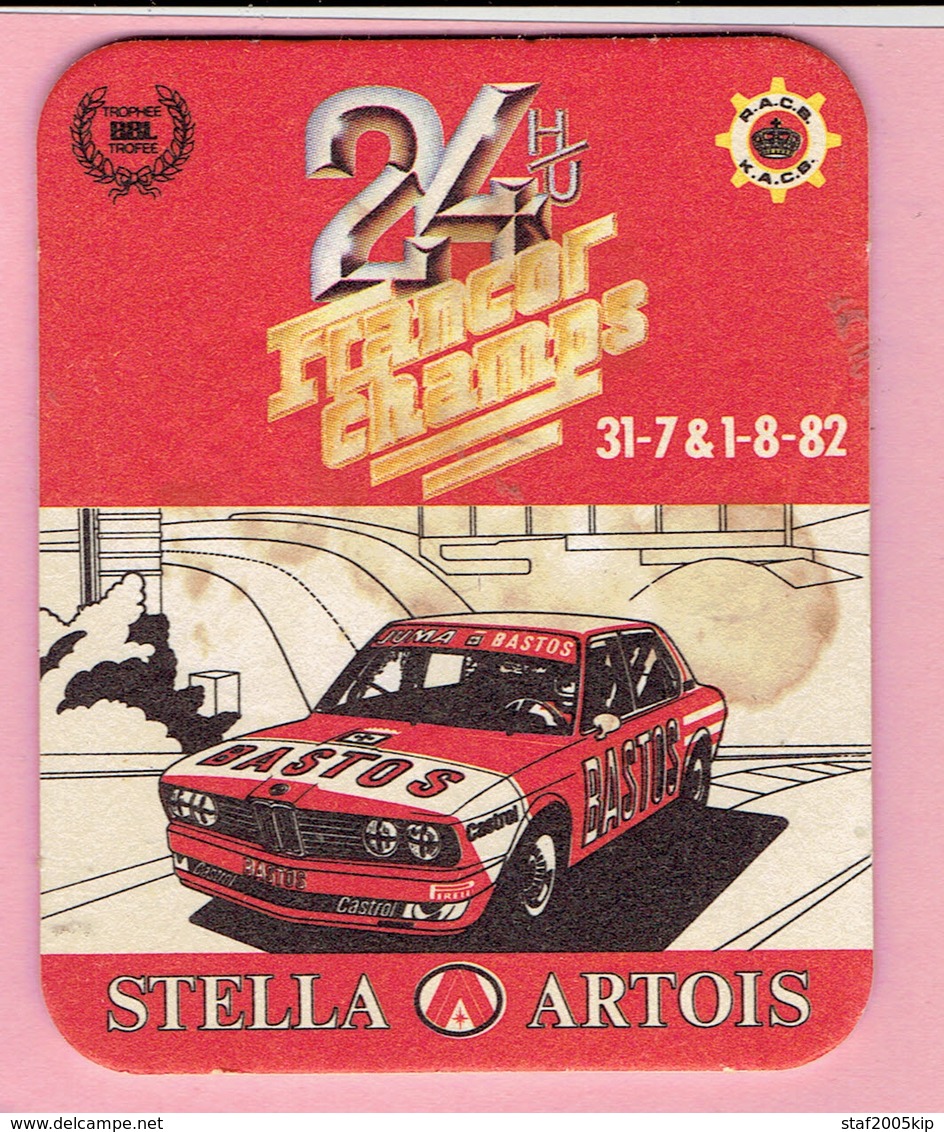 Bierviltje - STELLA ARTOIS - 24 H/U FRANCORCHAMPS - 1982 - Bierdeckel