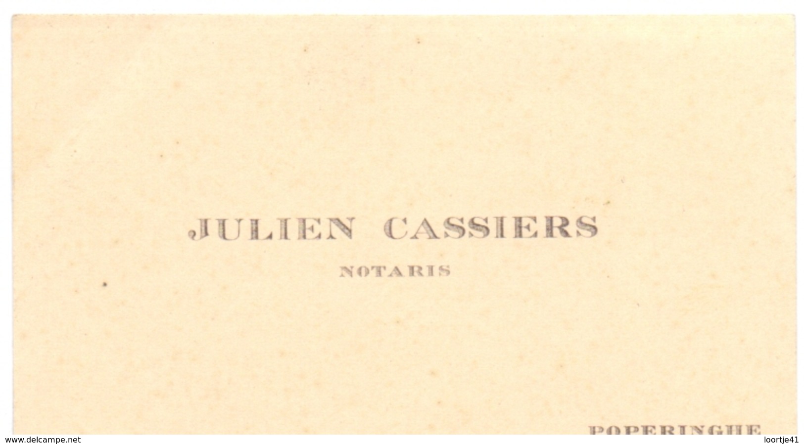 Visitekaartje - Carte Visite - Notaris - Julien Cassiers - Poperinge - Tarjetas De Visita