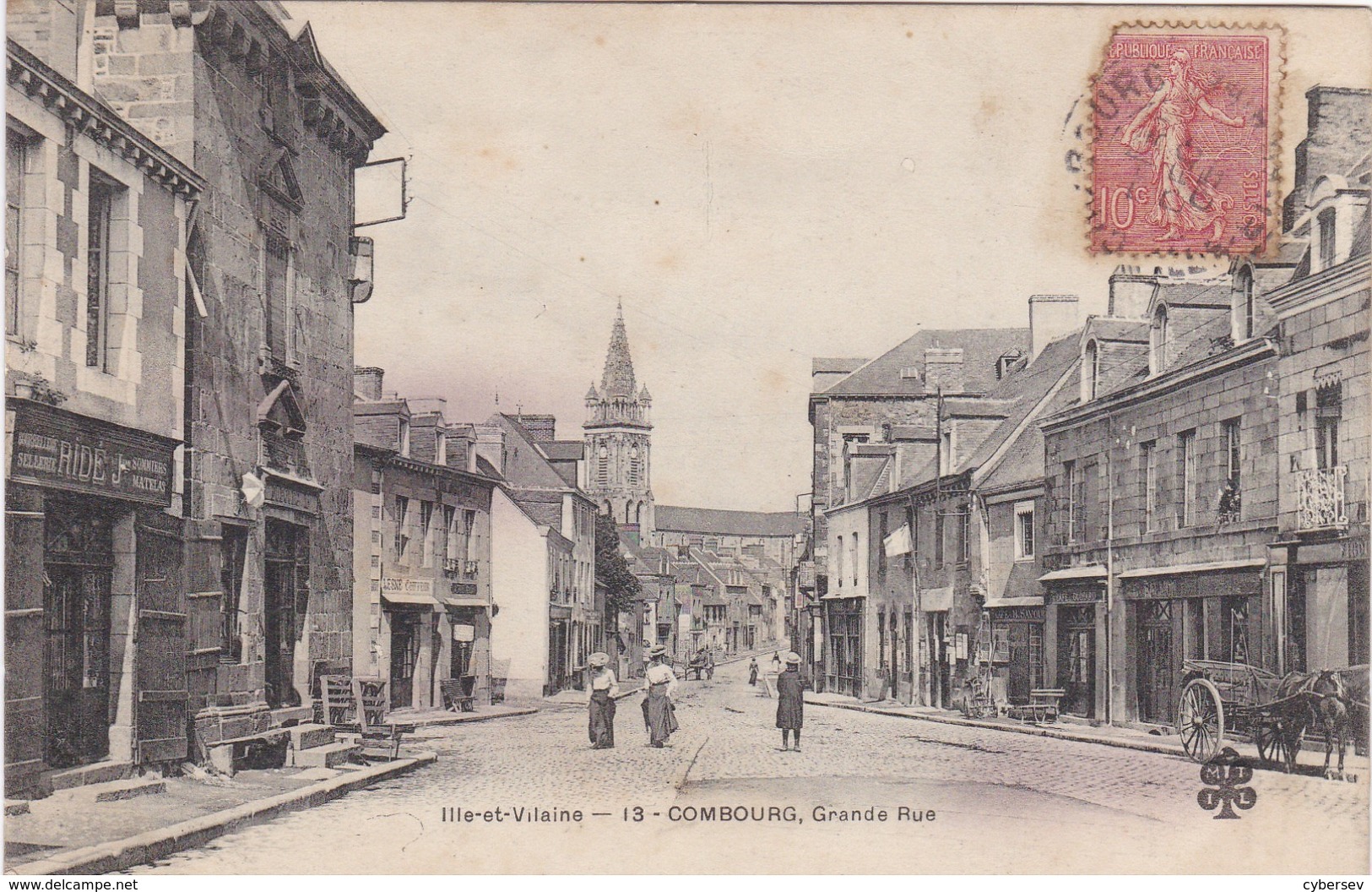 COMBOURG - Grande Rue - Sellerie, Sommiers, Matelas, Maison Ridé - Animé - Très Bon état - Combourg