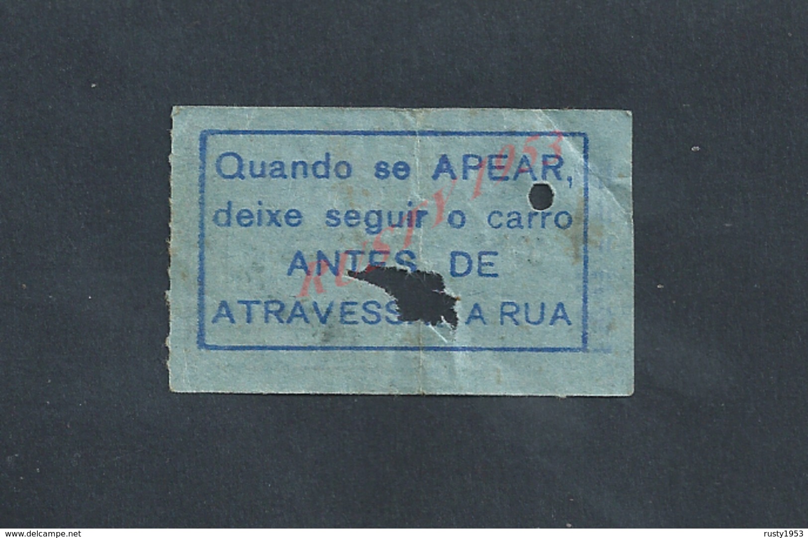 PORTUGAL TICKET DE TRANSPORT BUS OU TRAMWAY ? AVEC PUB : - Europe