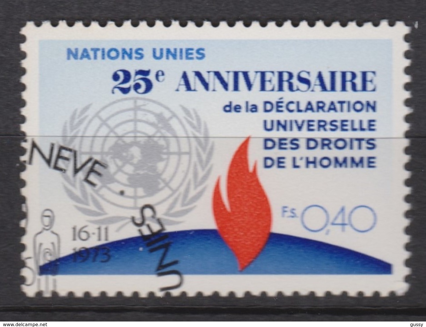 NATIONS UNIES (Genève) 1973:  25ème Anniversaire De La Déclaration Universelle,  Oblitéré - Gebraucht