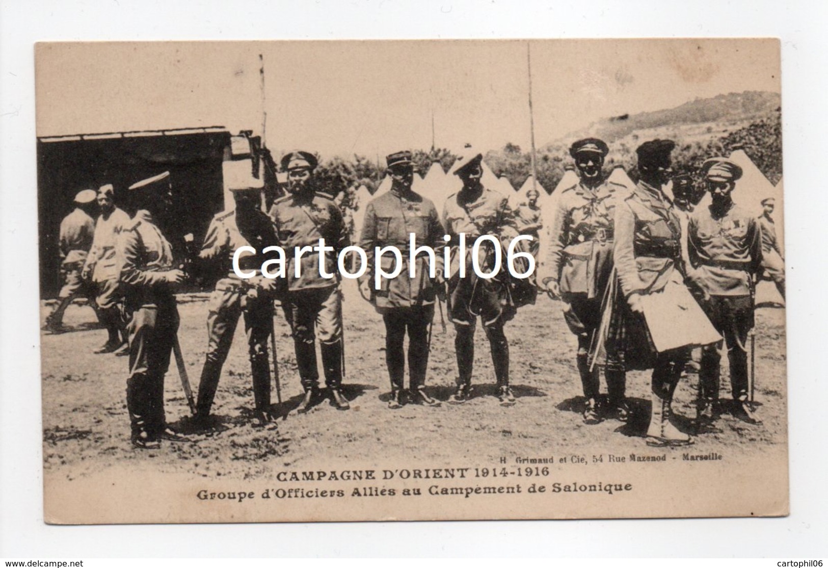 - CPA CAMPAGNE D'ORIENT 1914-1916 - Groupe D'Officiers Alliés Au Campement De Salonique - Edition Grimaud - - Grèce