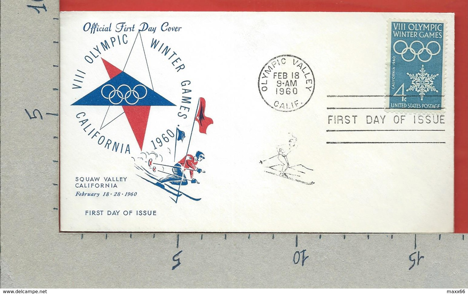 STATI UNITI - 1960 - FDC NV GIOCHI OLIMPICI SQUAW VALLEY CALIFORNIA - 9 X 16 - Invierno 1960: Squaw Valley