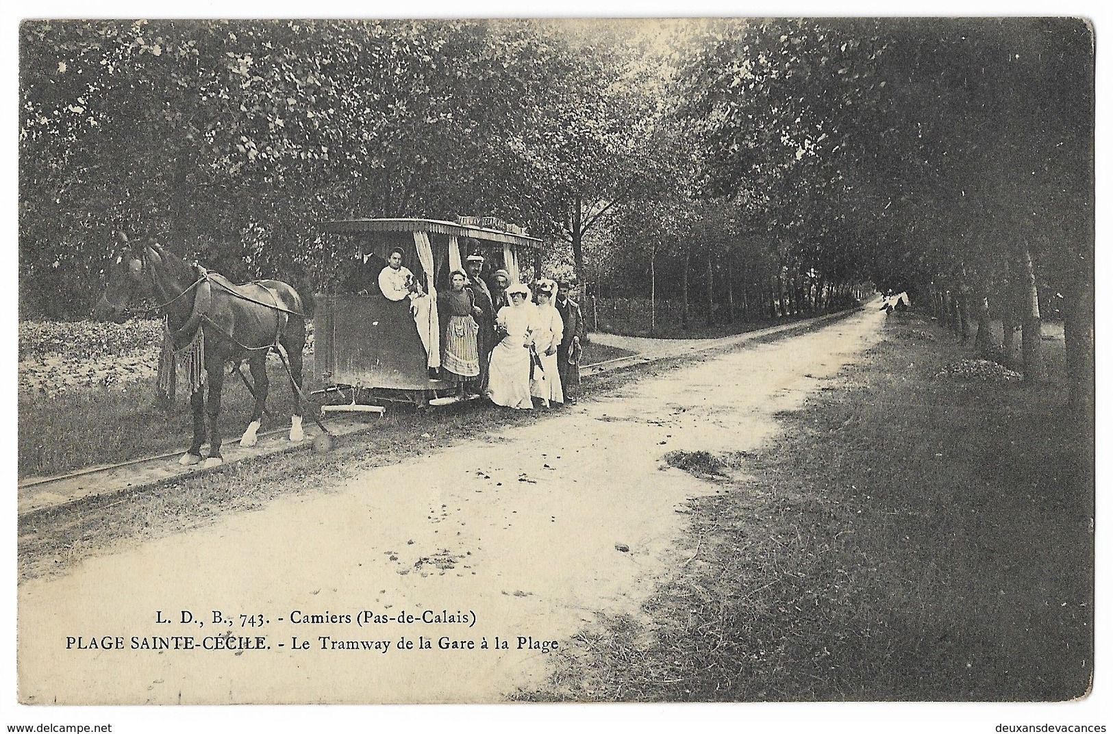 CPA 62 CAMIERS - PLAGE SAINTE CECILE Le Tramway De La Gare à La Plage - Autres & Non Classés