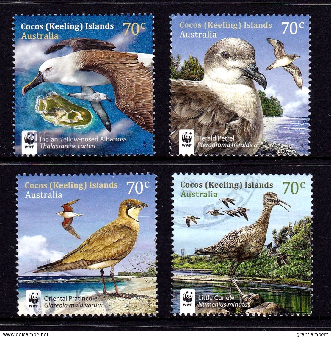 Cocos Islands 2015 Visiting Birds Set Of 4 Used - Cocos (Keeling) Islands