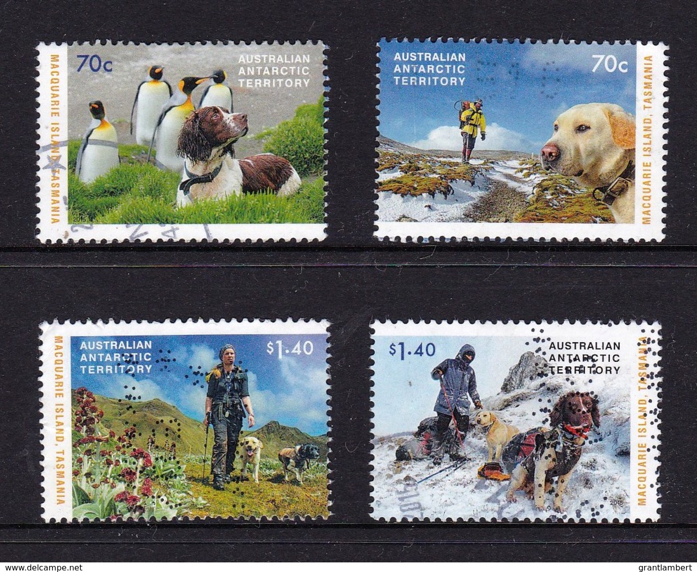 Australian Antarctic 2015 The Dogs That Saved Macquarie Island Set Of 4 Used - Oblitérés