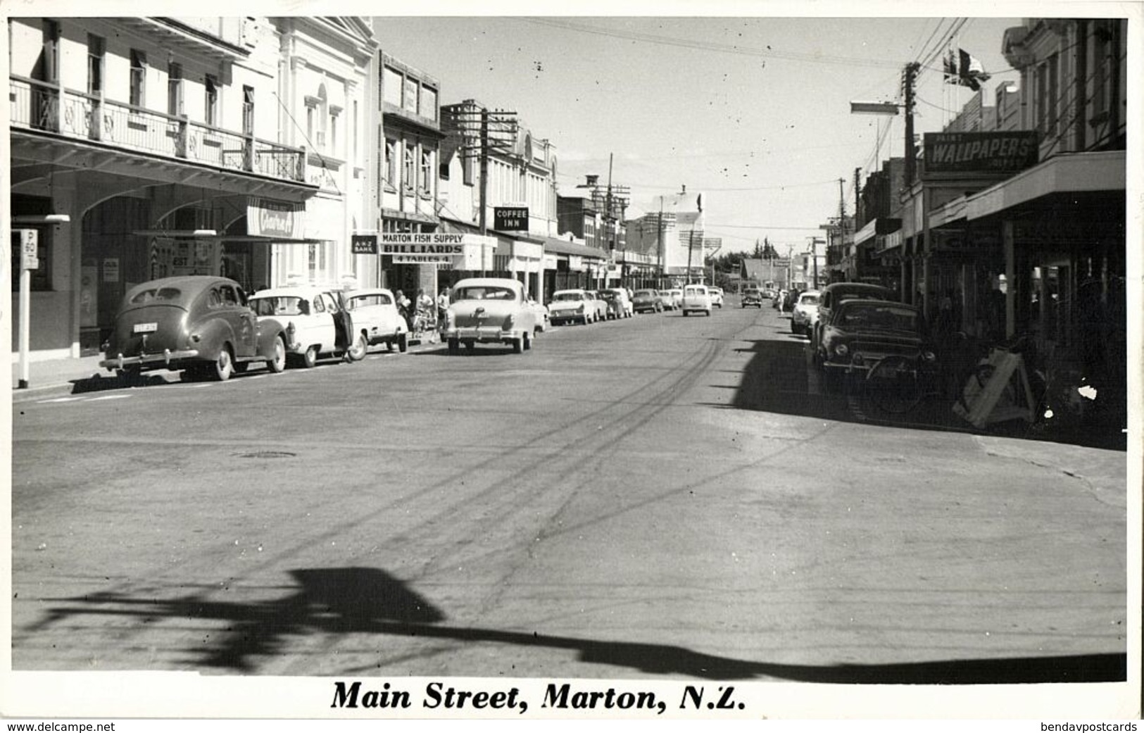 New Zealand, MARTON, Main Street, Cars (1950s) RPPC - New Zealand