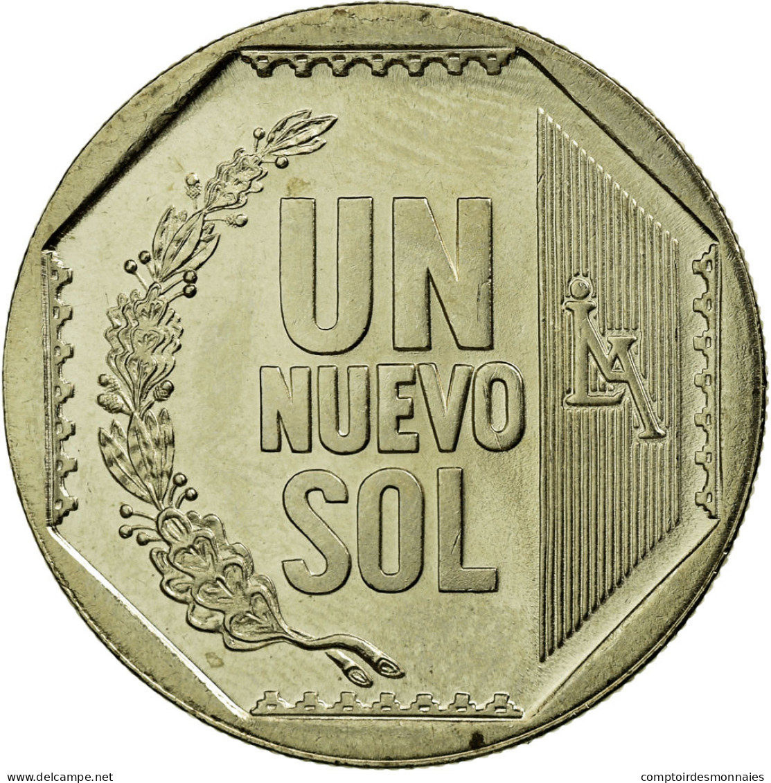 Monnaie, Pérou, Nuevo Sol, 2007, Lima, SUP, Copper-Nickel-Zinc, KM:308.4 - Perú