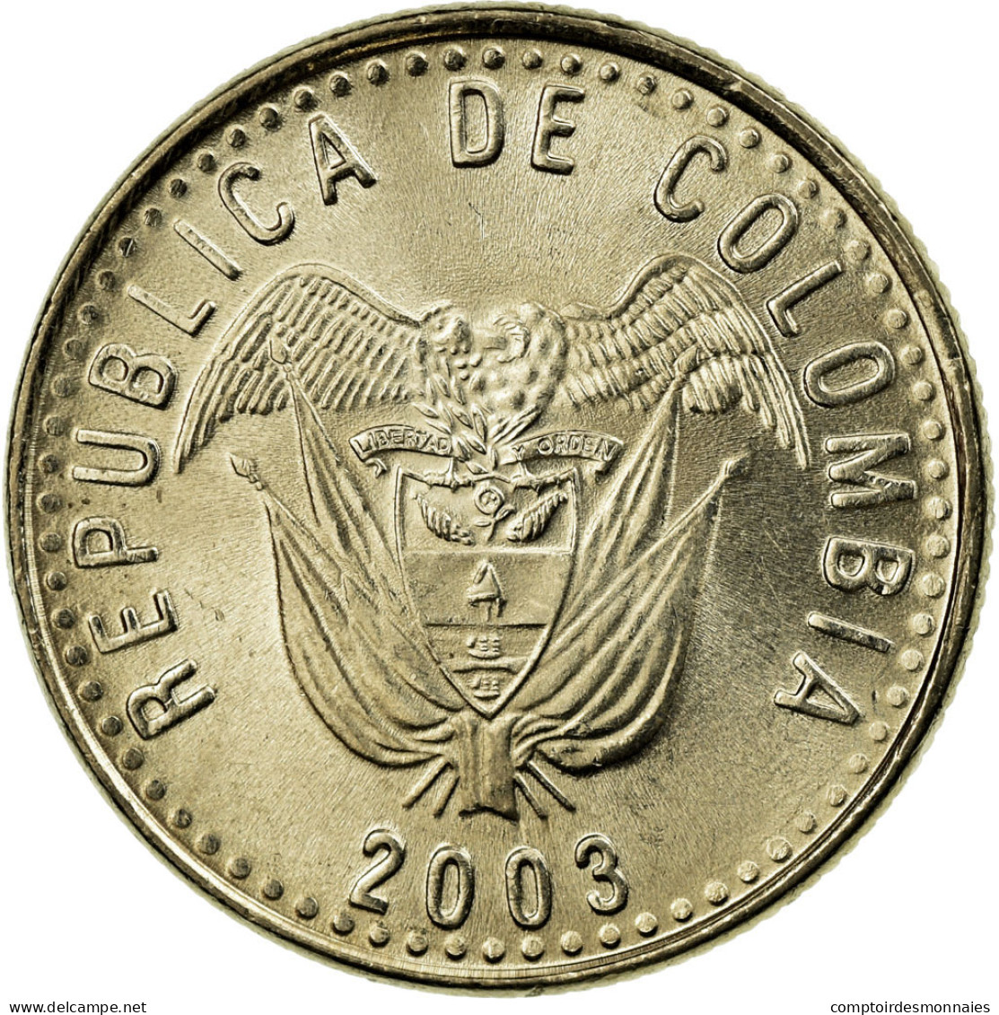 Monnaie, Colombie, 50 Pesos, 2003, SUP, Copper-Nickel-Zinc, KM:283.2 - Colombia