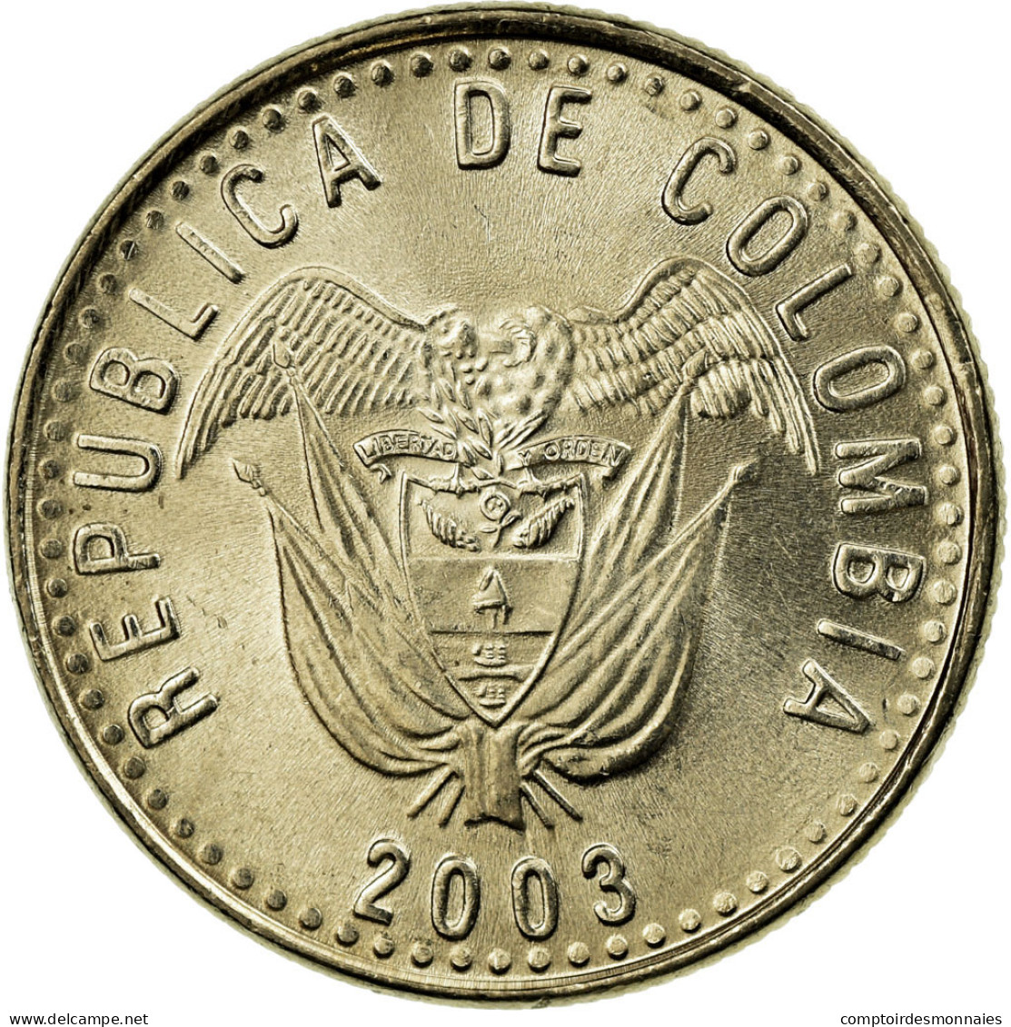 Monnaie, Colombie, 50 Pesos, 2003, SUP, Copper-Nickel-Zinc, KM:283.2 - Colombie