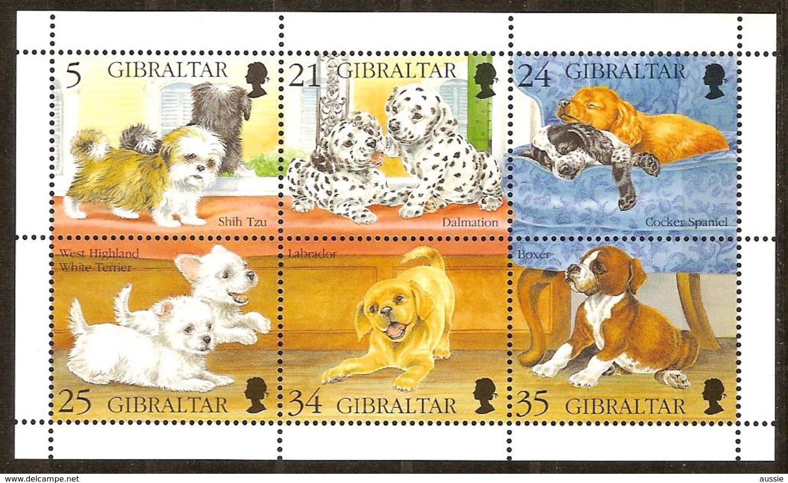 Gibraltar 1996 Yvertn°  758-763 *** MNH Cote 8 Euro Faune Chiens Dogs Honden - Gibraltar