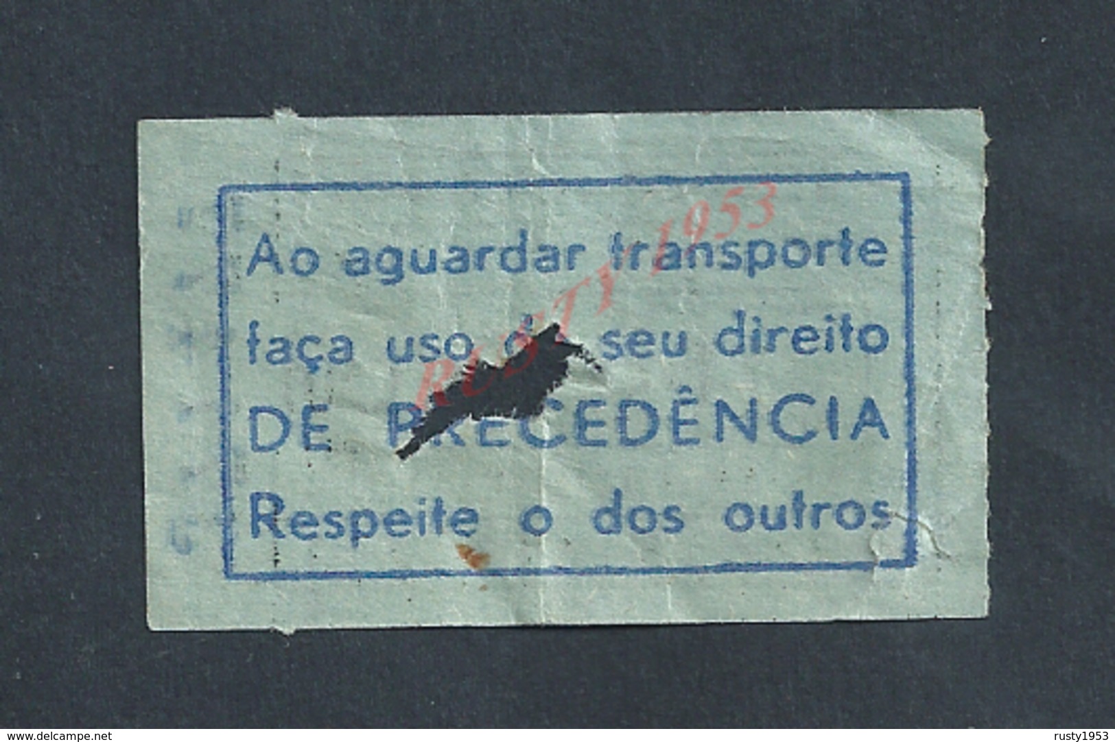 PORTUGAL TICKET DE TRANSPORT BUS OU TRAMWAY ? AVEC PUB : - Europe