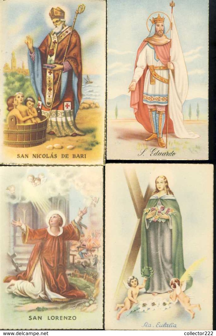 Lot De 4 Cartes Postales Images Pieuses De Saints. Saint Nicolas, Eduard, Laurent, Eulalia (Ref. 115736) - Non Classés