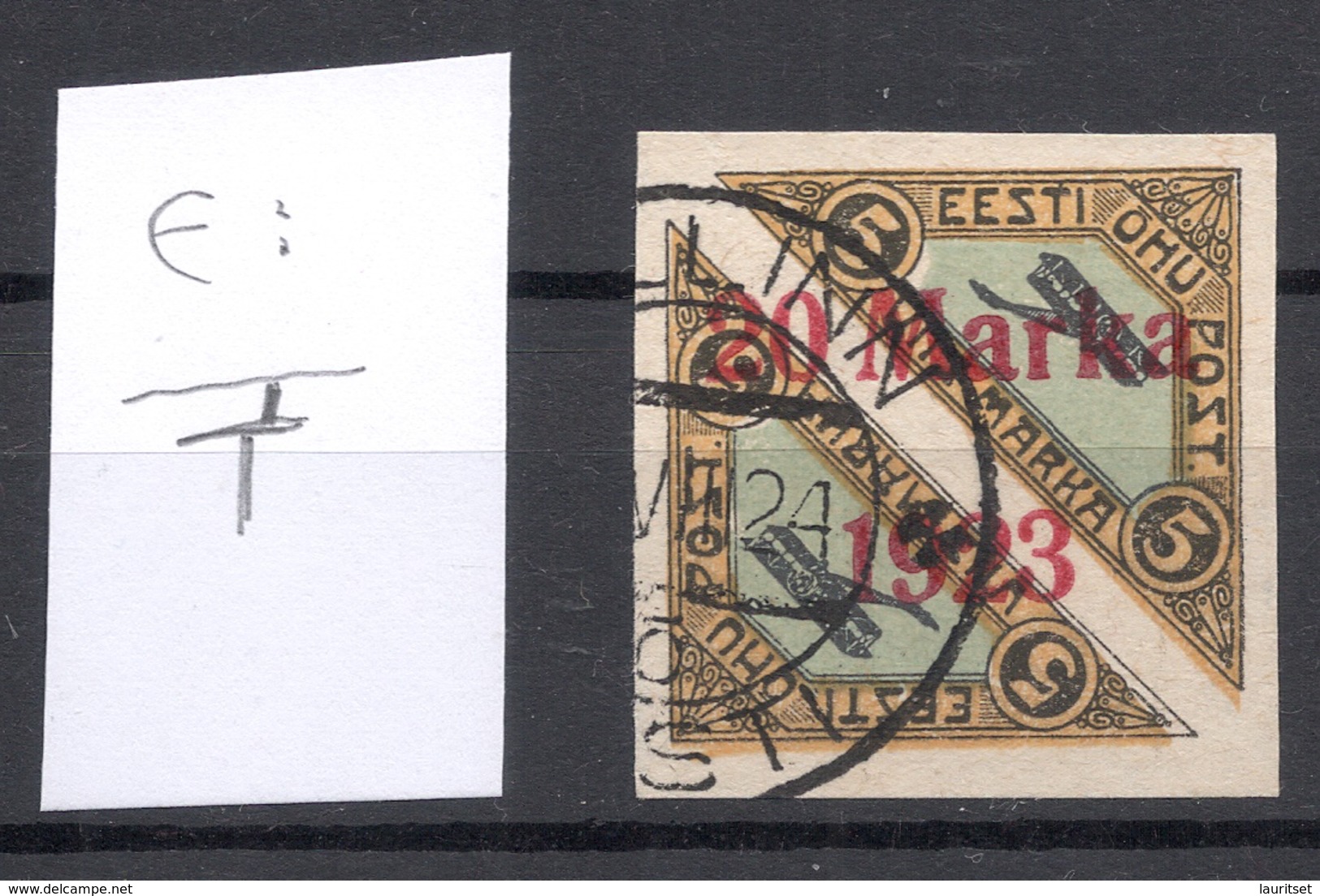 Estland Estonia 1923 Michel 44 B A + ERROR Variety Abart O Signed K. Kokk - Estonie