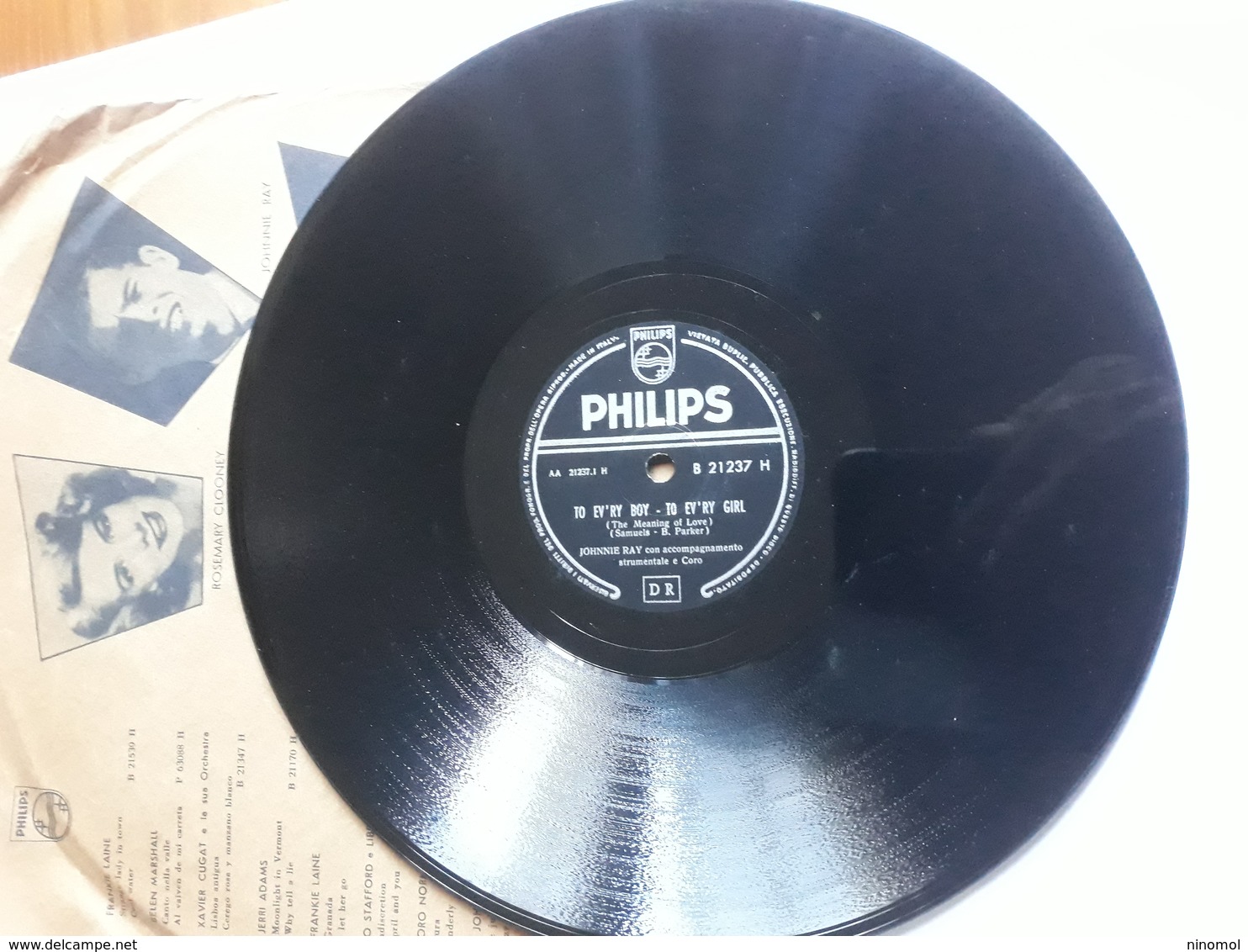 Philips  -  1954  Nr. B 21315  Johnnie Ray.  Orchestra Percy Faith - 78 Rpm - Schellackplatten