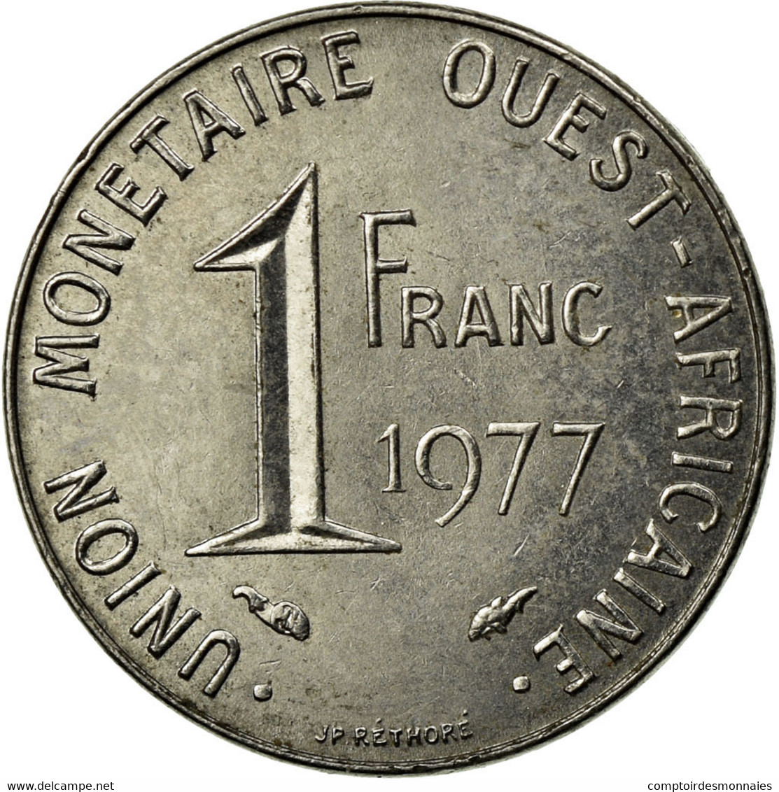 Monnaie, West African States, Franc, 1977, TTB, Steel, KM:8 - Côte-d'Ivoire
