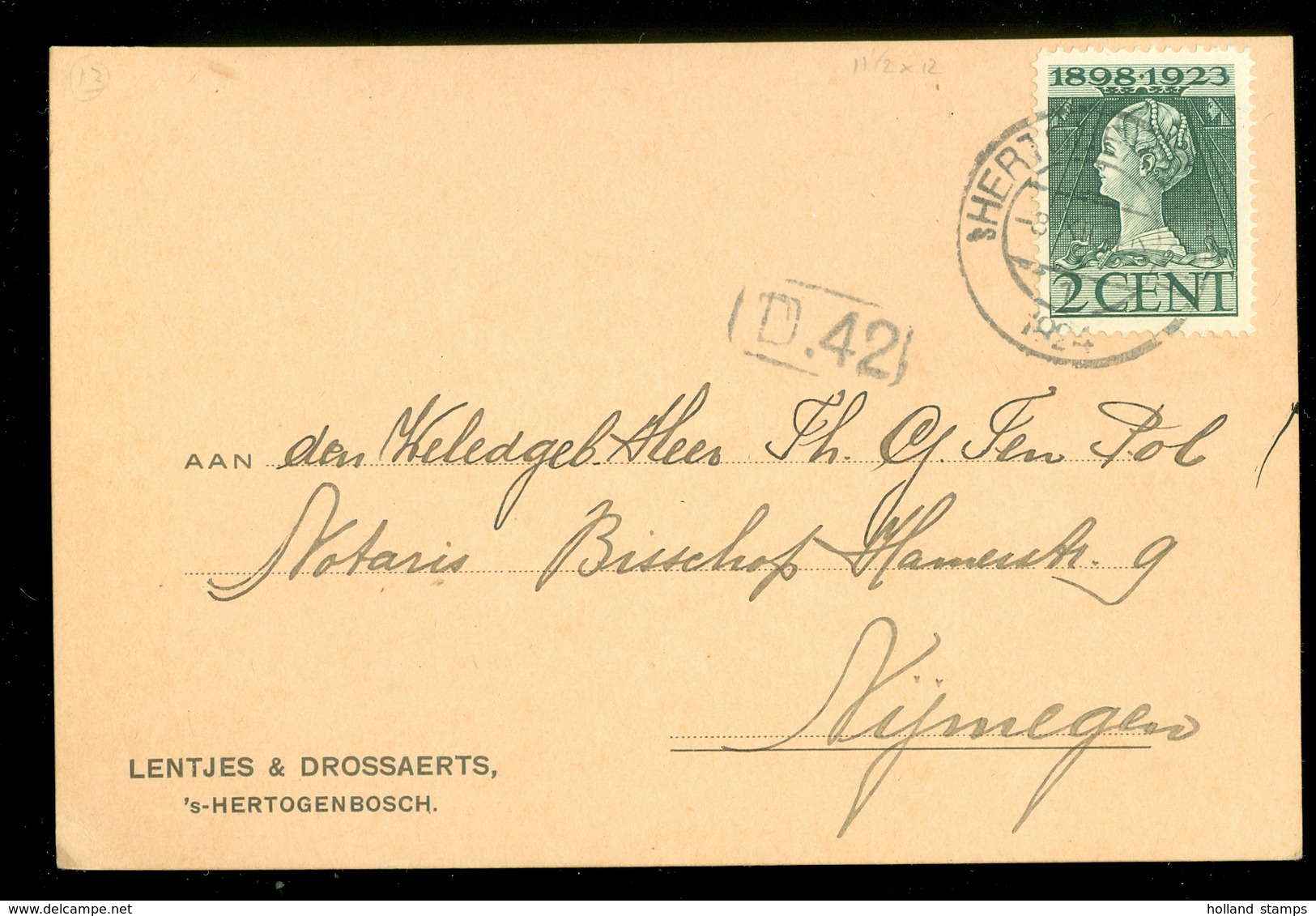 BRIEFKAART GESCHREVEN Gelopen In 1924 Van 's-HERTOGENBOSCH Naar NIJMEGEN  (11.508t) - Postal Stationery