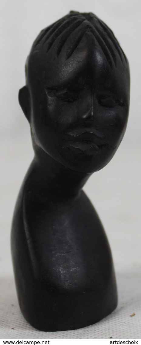 Buste En Ebène - Tête - Coiffure Du Togo Afrique - Art Africain