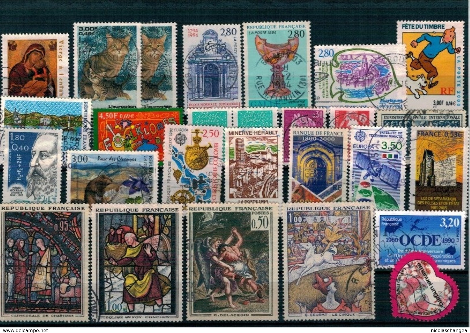 Lot Timbres De France Avec Bloc De 4 - Verzamelingen