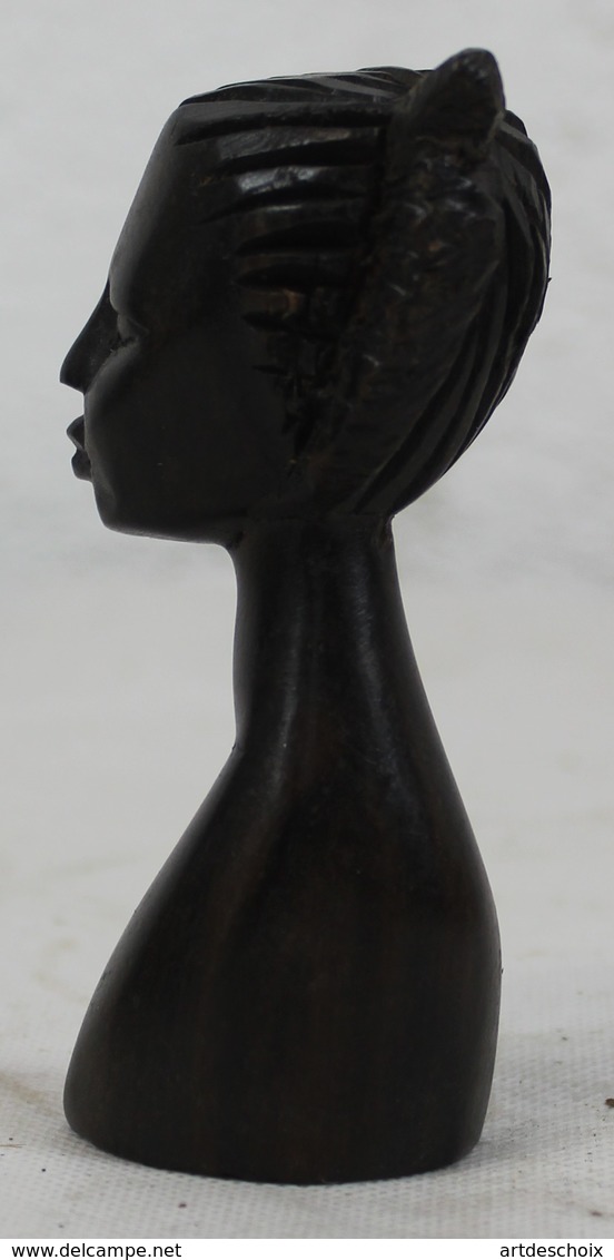 Buste En Ebène - Tête - Coiffure Du Togo Afrique - Art Africain