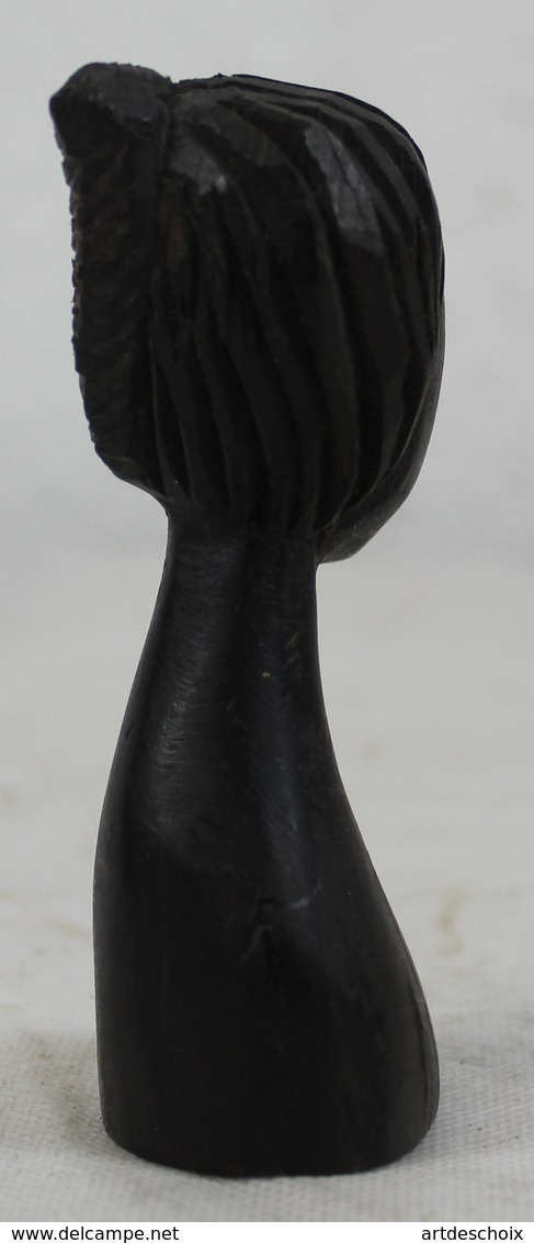 Buste En Ebène - Tête - Coiffure Du Togo Afrique - Art Africain