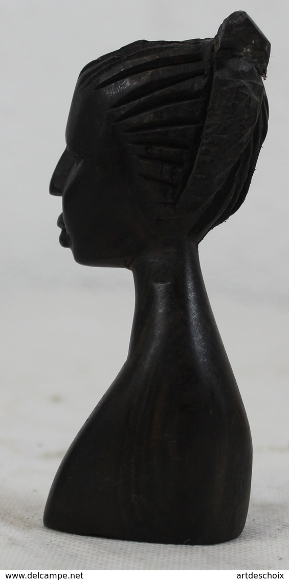 Buste En Ebène - Tête - Coiffure Du Togo Afrique - Art Africain