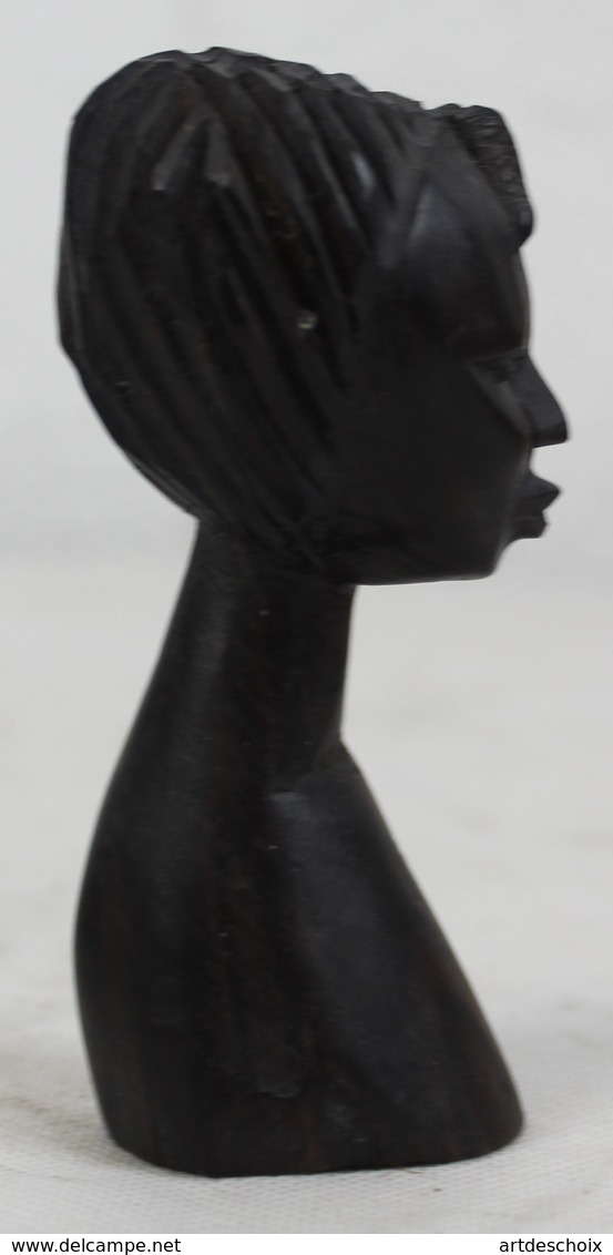 Buste En Ebène - Tête - Coiffure Du Togo Afrique - Art Africain