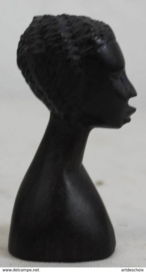 Buste En Ebène - Tête - Coiffure Du Togo Afrique - Art Africain