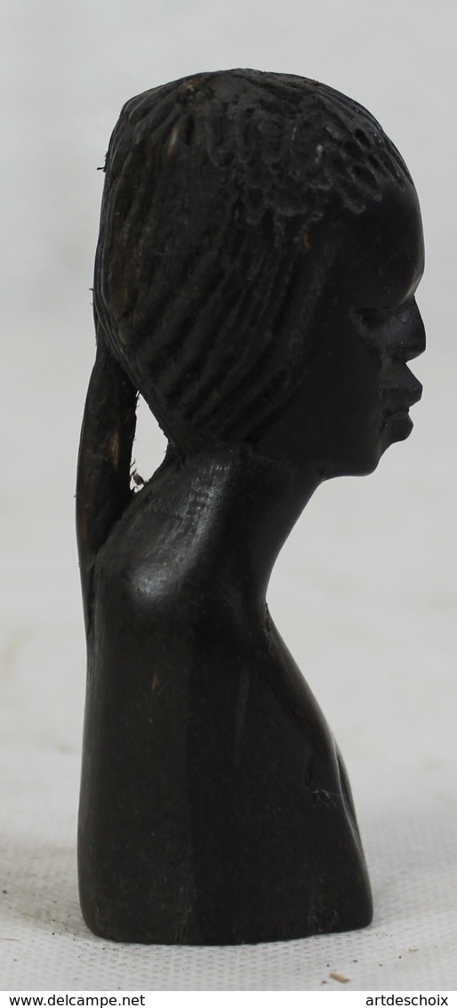 Buste En Ebène - Tête - Coiffure Du Togo Afrique - Art Africain