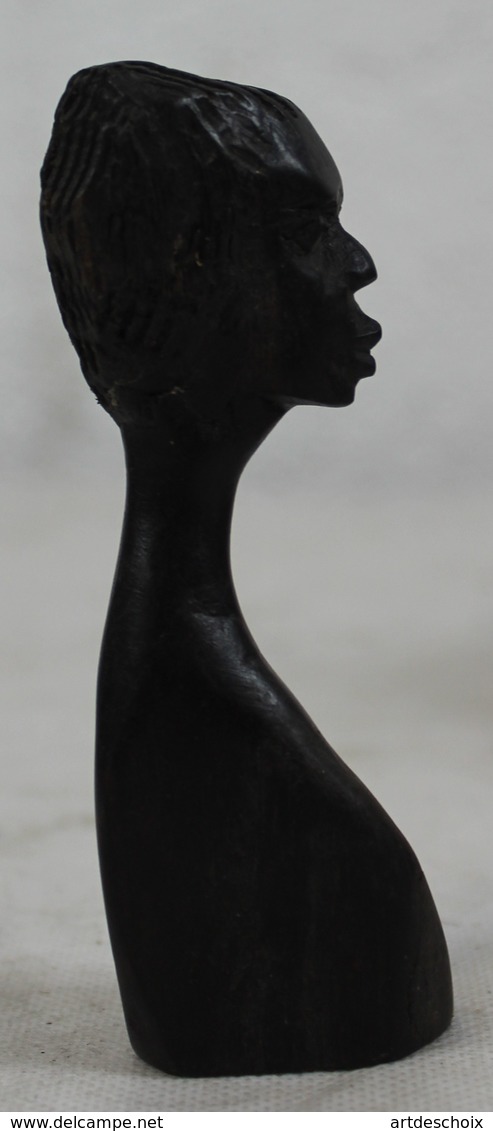 Buste En Ebène - Tête - Coiffure Du Togo Afrique - Art Africain