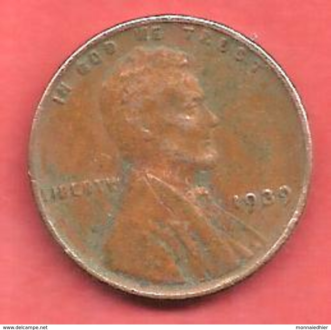 1 Cent , One Cent , ETATS UNIS , Bronze , 1939 , LINCOLN - 1909-1958: Lincoln, Wheat Ears Reverse