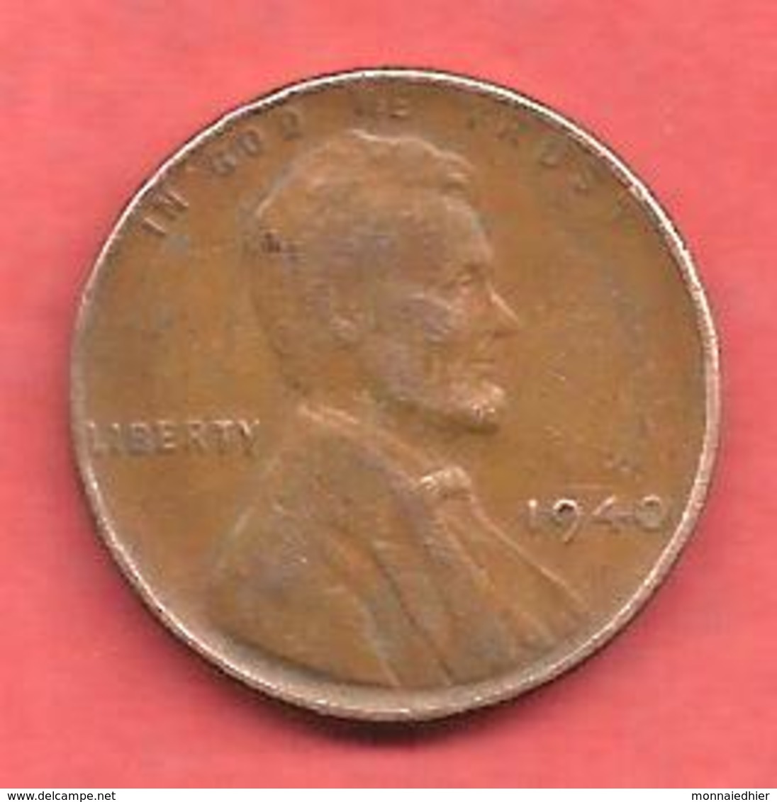 1 Cent , One Cent , ETATS UNIS , Bronze , 1940 , LINCOLN - 1909-1958: Lincoln, Wheat Ears Reverse