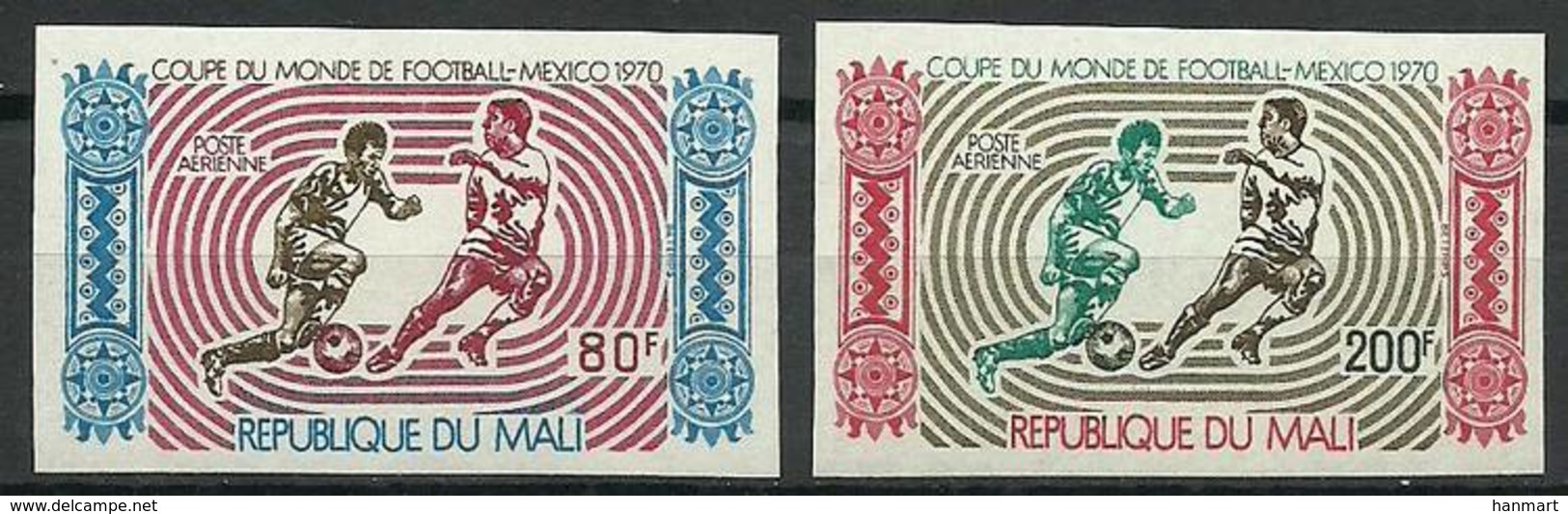 Mali 1970 Mi 238-239B MNH ( ZS5 MLI238-239BdavWC01 ) - 1970 – Mexique