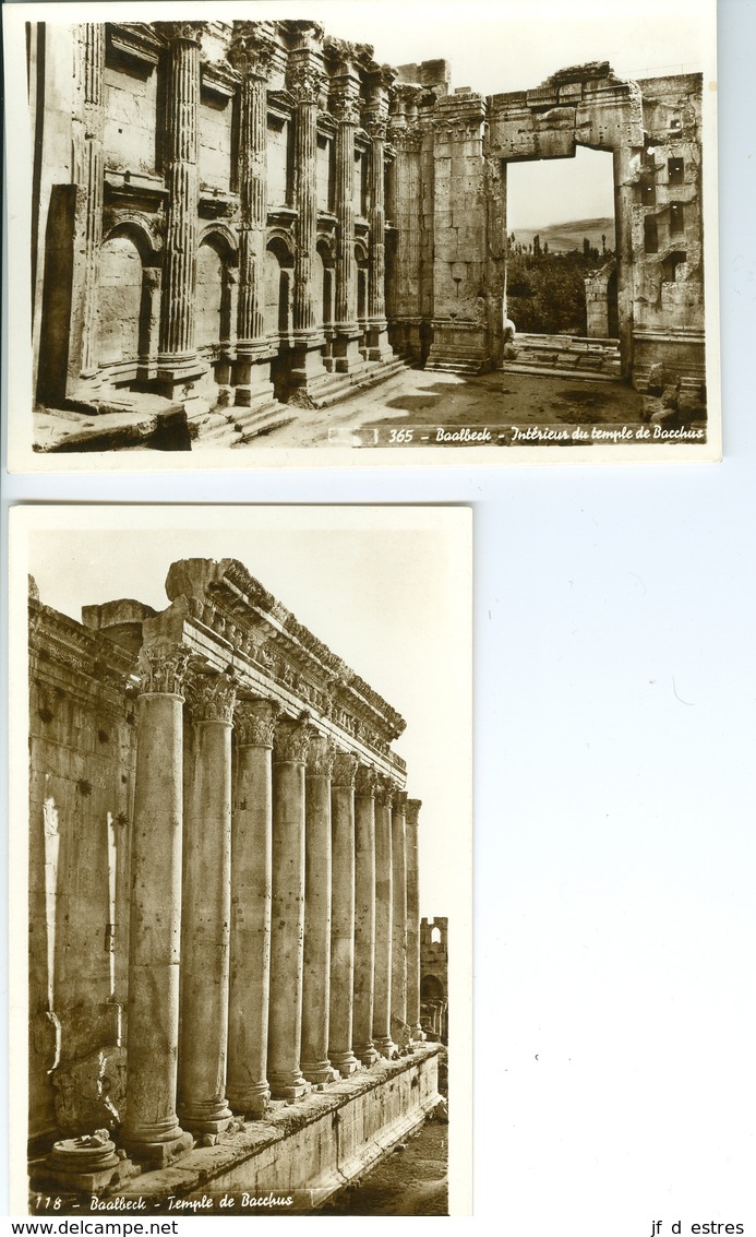 5 CP Photos Baalbeck Temples De Jupiter Et De Bacchus Et Reconstitution Des Temples Lebanon Liban - Liban