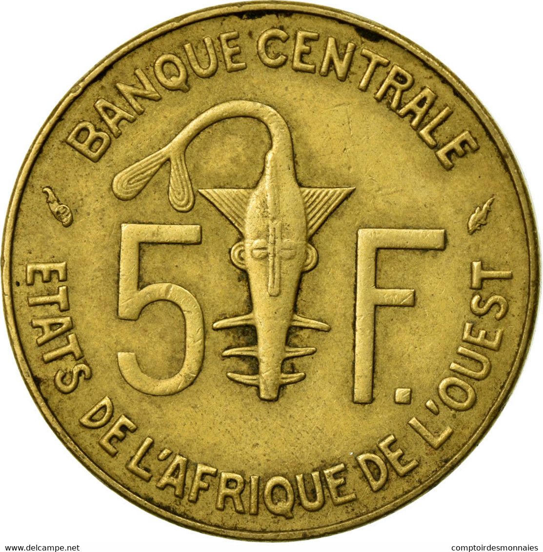 Monnaie, West African States, 5 Francs, 1976, TTB, Aluminum-Nickel-Bronze, KM:2a - Côte-d'Ivoire